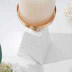 Premium Marble & Gold Pyramid Candle Holder