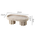Premium Travertine Jewelry Tray (Oval & Circle)