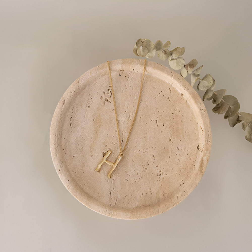 Premium Travertine Jewelry Tray (Oval & Circle)