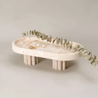 Premium Travertine Jewelry Tray (Oval & Circle)