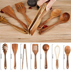Premium Wooden Non-Stick Safe Cooking Utensil Set (7-Piece Set)