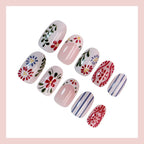 Press-On Acrylic Nail Set Floral & Graphic Easy Apply