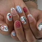 Press-On Acrylic Nail Set Floral & Graphic Easy Apply