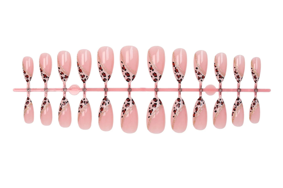 Press-On Acrylic Nails Animal Print & Gradient Self-Adhesive