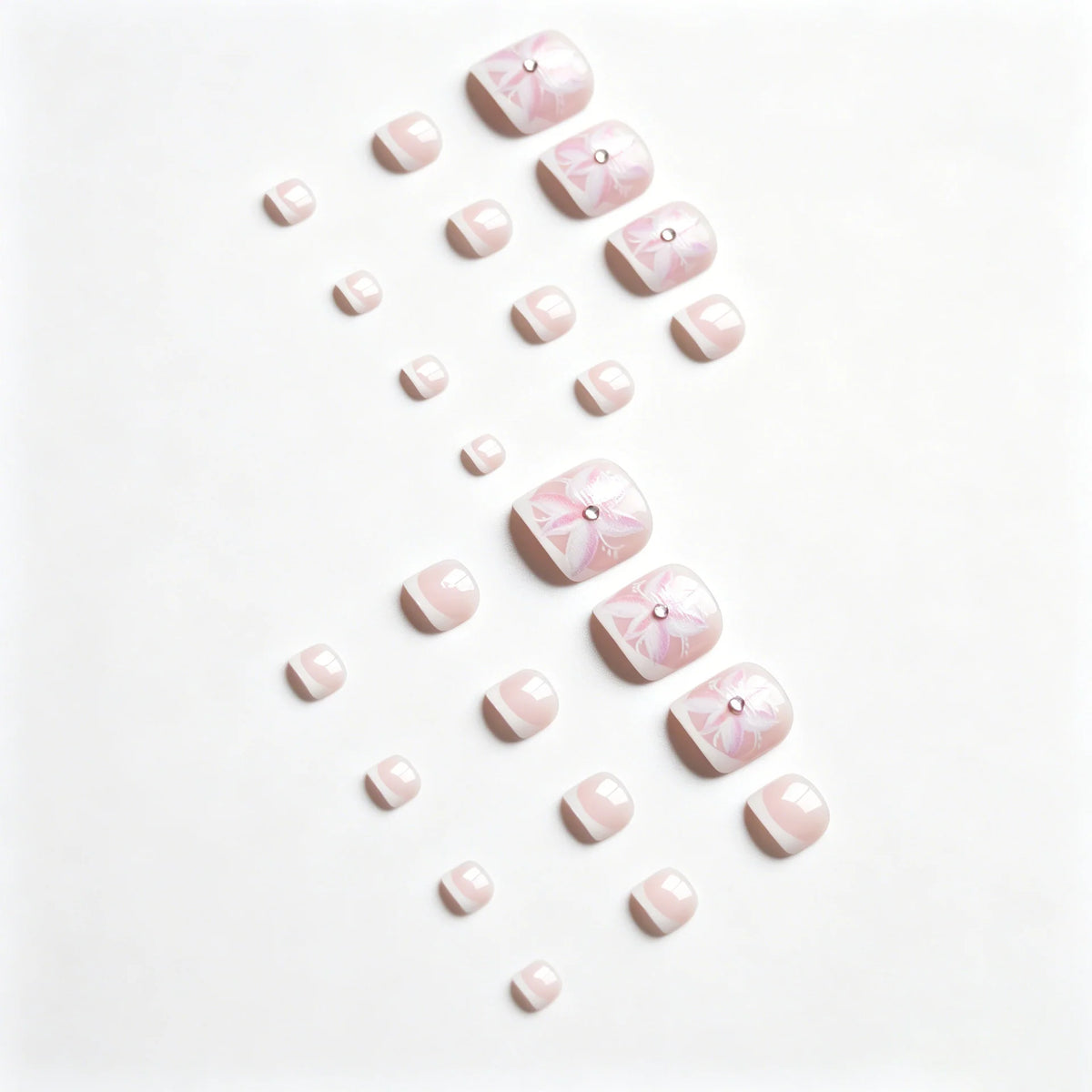 Press-On Acrylic Nails Floral Art Easy Application