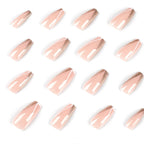 Press-On Acrylic Nails Glitter French Tip Adhesive Included