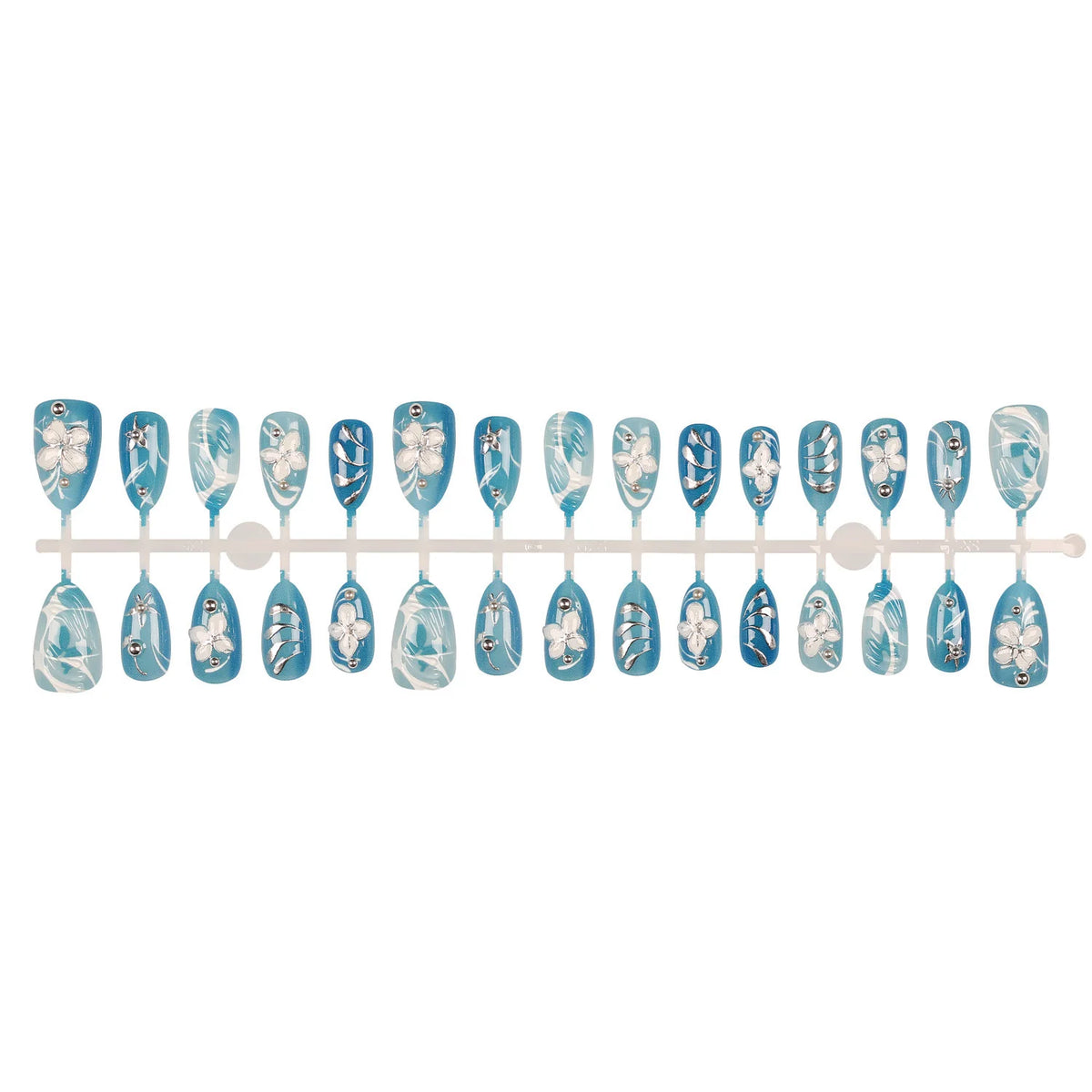 Press-On Acrylic Nails Hand-Painted Floral Salon-Quality