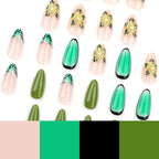 Press-On Gel Nail Set Floral Glitter Easy Application