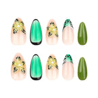 Press-On Gel Nail Set Floral Glitter Easy Application