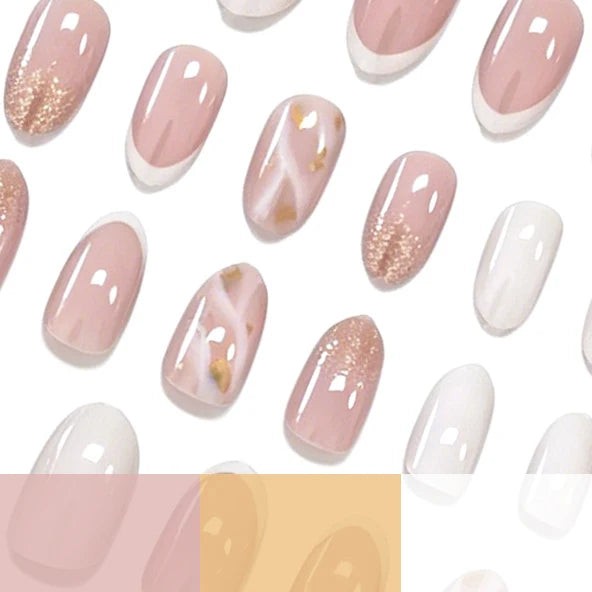 Press-On Gel Nail Set Glossy French Tips 24-Piece
