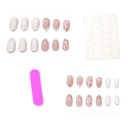Press-On Gel Nail Set Glossy French Tips 24-Piece