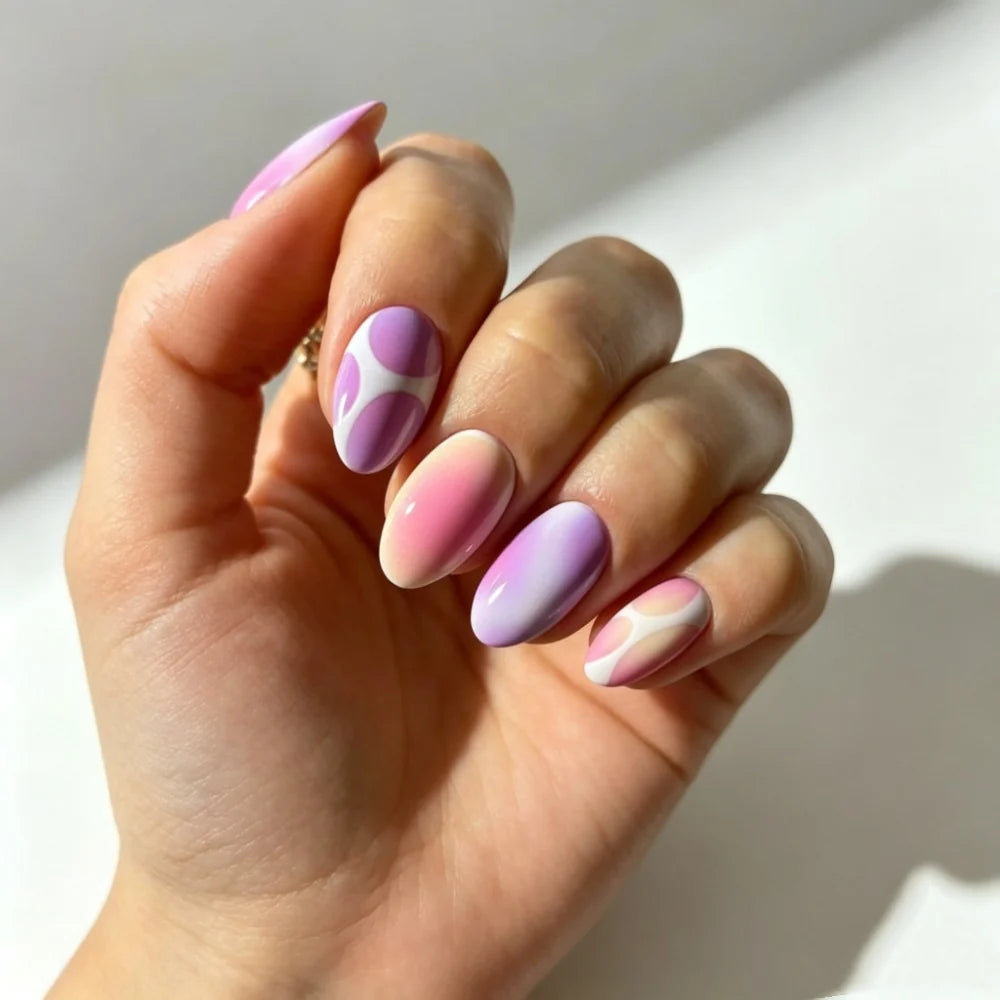 Press-On Gel Nails Artistic Patterns Long-Lasting Finish