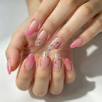 Press-On Gel Nails Floral Ombre Long-Lasting Comfortable Fit