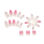 Press-On Gel Nails Floral Ombre Long-Lasting Comfortable Fit
