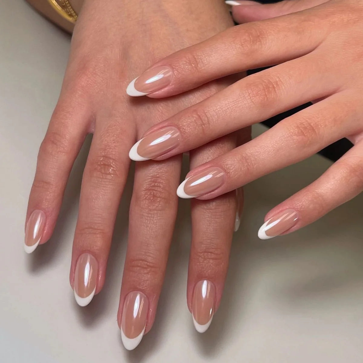 Press-On Gel Nails French Tip Lightweight & Reusable