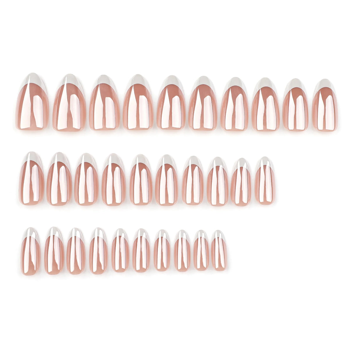 Press-On Gel Nails French Tip Lightweight & Reusable