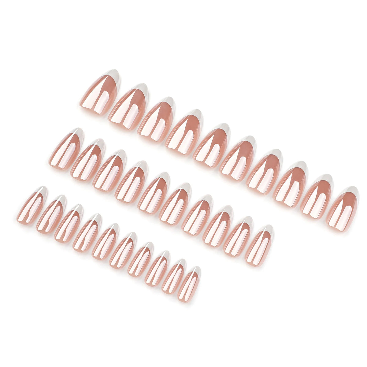 Press-On Gel Nails French Tip Lightweight & Reusable