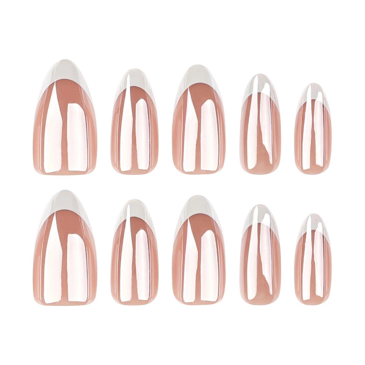 Press-On Gel Nails French Tip Lightweight & Reusable