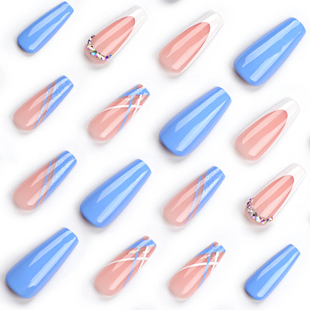 Press-On Gel Nails Glitter Accents & Chip-Resistant