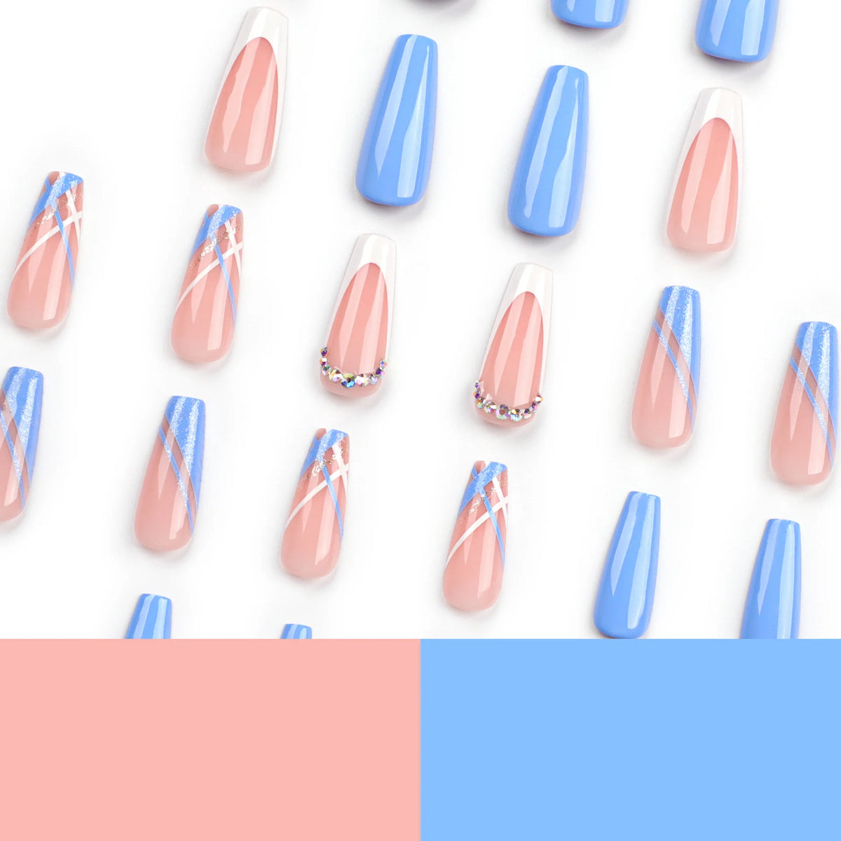 Press-On Gel Nails Glitter Accents & Chip-Resistant
