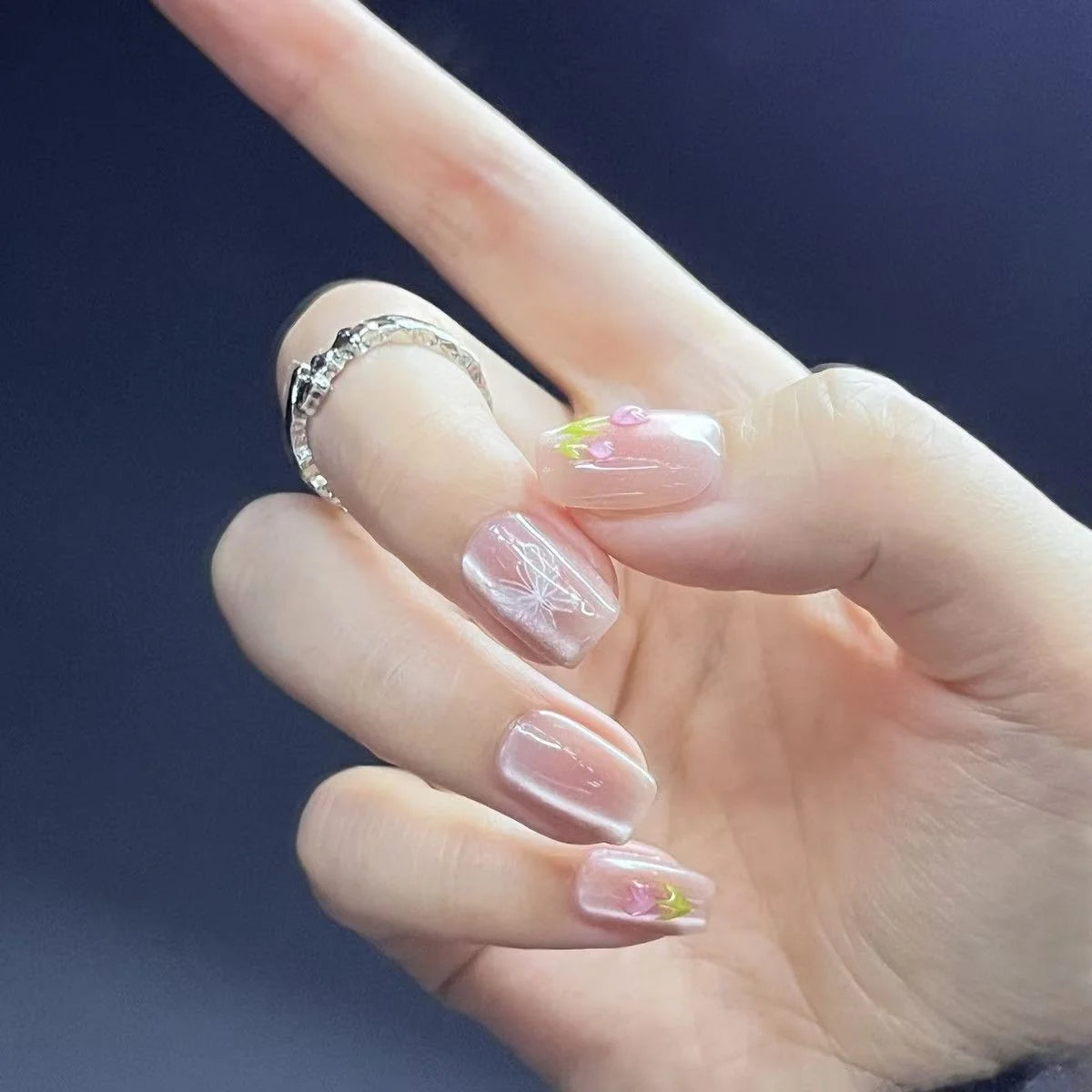 Press-On Gel Nails Intricate Floral Long-Lasting Easy Application