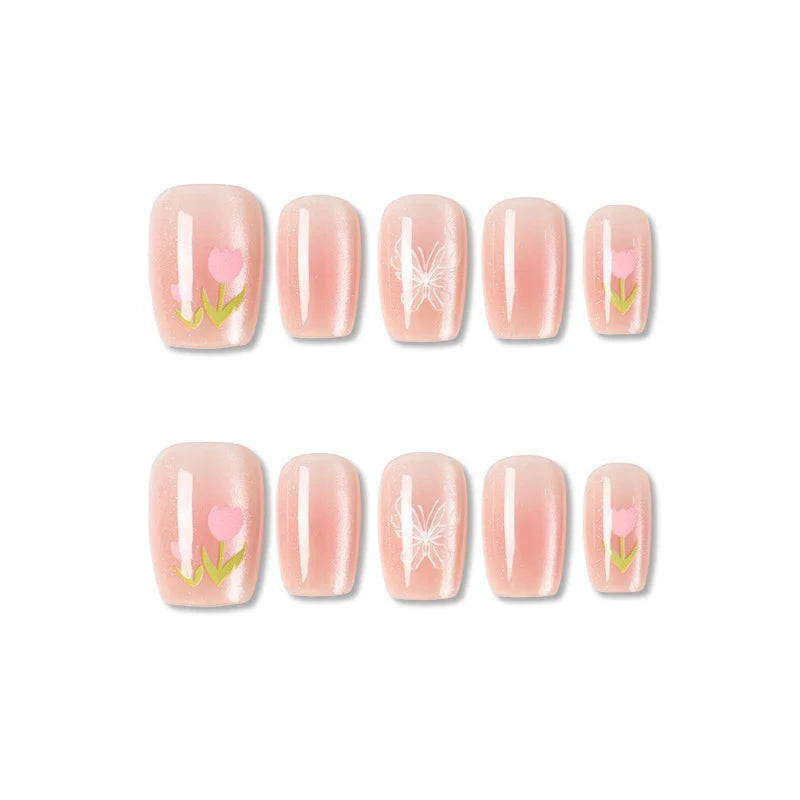 Press-On Gel Nails Intricate Floral Long-Lasting Easy Application
