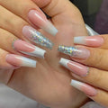 Press-On Gel Nails Ombre Glitter Long-Lasting