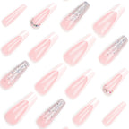 Press-On Gel Nails Ombre Glitter Long-Lasting
