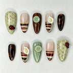 Press-On Nail Art Set Artistic Designs & Long-Lasting
