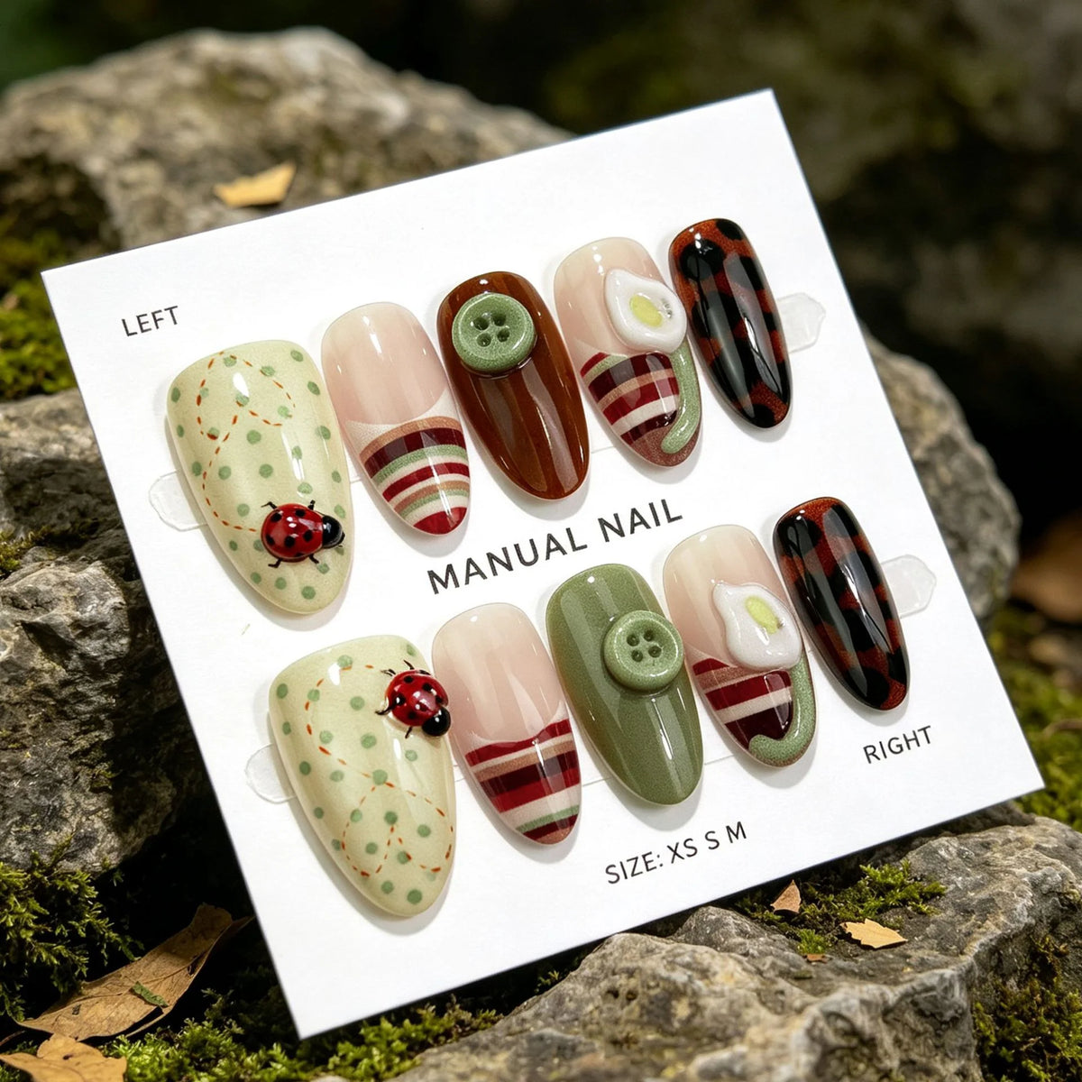 Press-On Nail Art Set Artistic Designs & Long-Lasting