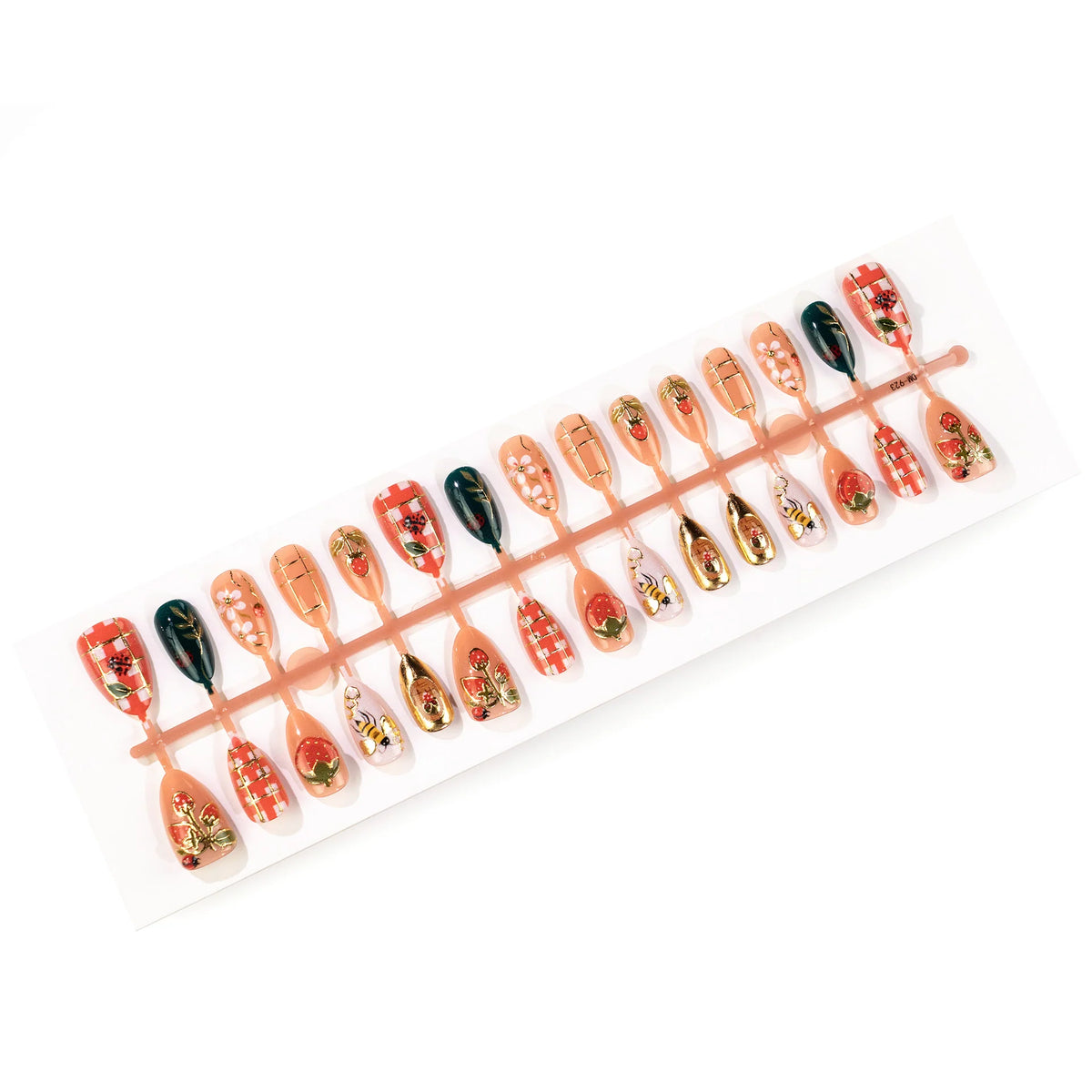 Press-On Nail Art Set Floral & Fruity Easy Adhesive