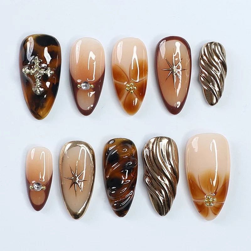 Press-On Nail Art Set Peel-and-Press Vibrant Designs