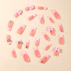 Press-On Nail Extensions Acrylic Crown & Bow Easy Application