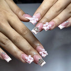 Press-On Nail Extensions Acrylic Crown & Bow Easy Application