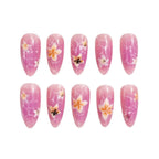 Press-On Nail Extensions Acrylic Floral Custom Fit