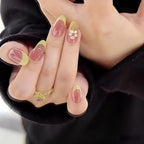 Press-On Nail Extensions Acrylic Floral Easy Apply & Remove