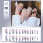 Press-On Nail Extensions Acrylic Floral & Geometric Reusable