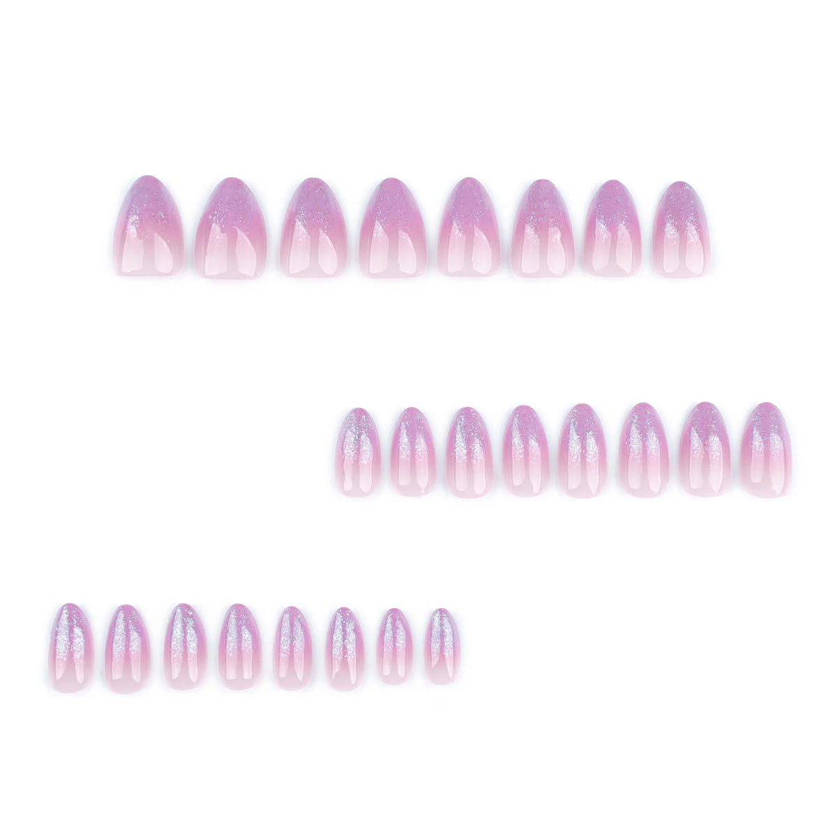 Press-On Nail Extensions Acrylic Glitter Gradient