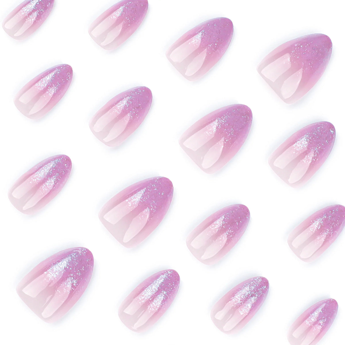Press-On Nail Extensions Acrylic Glitter Gradient