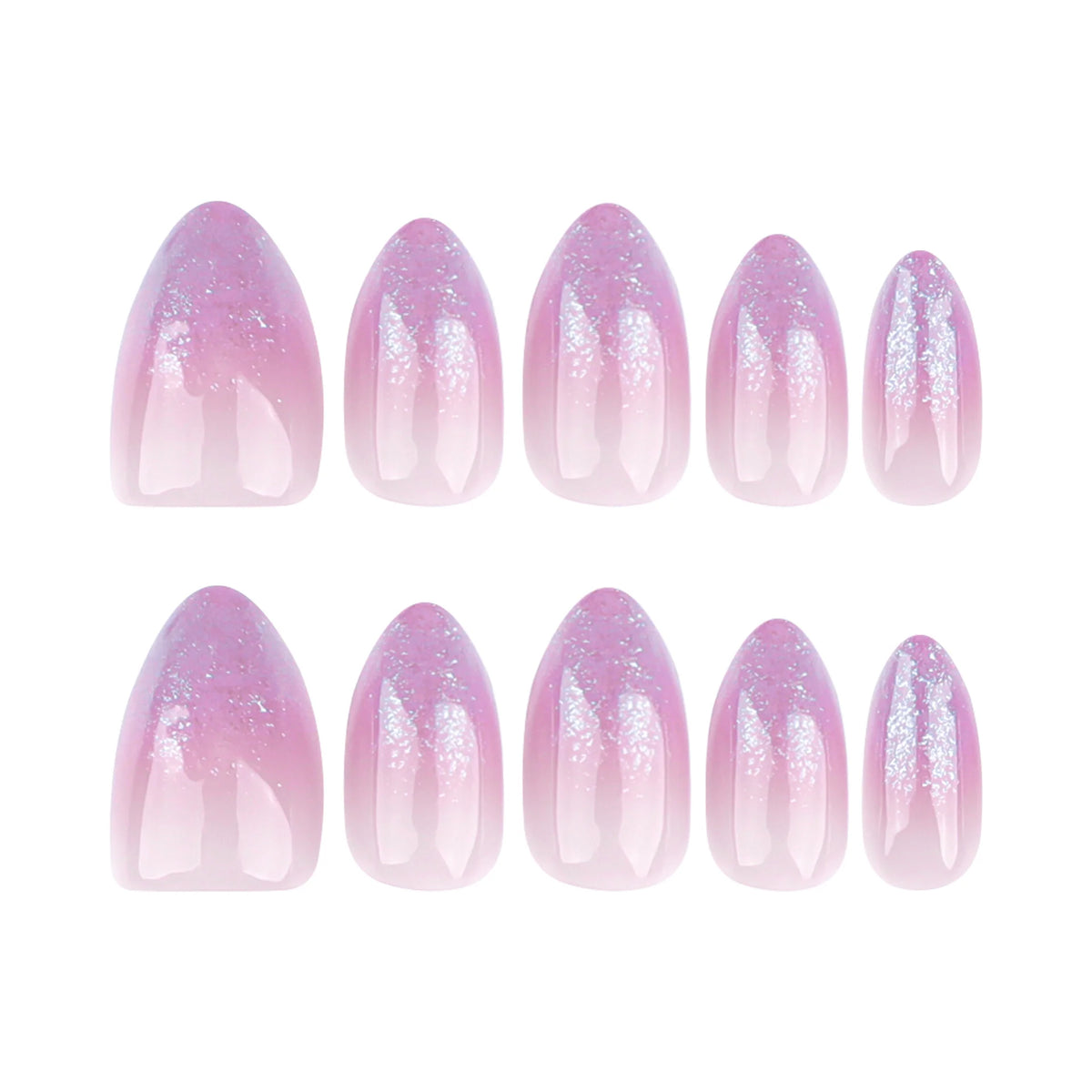 Press-On Nail Extensions Acrylic Glitter Gradient