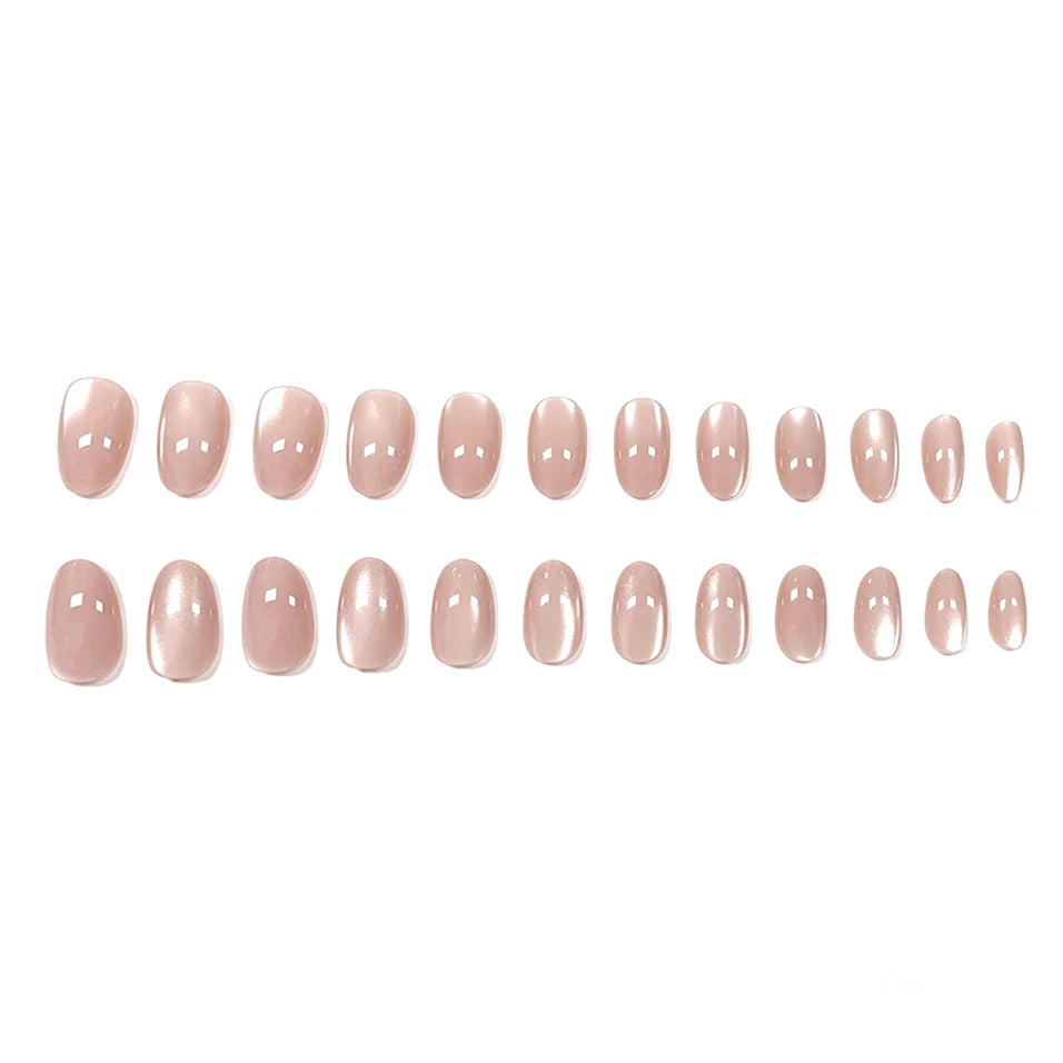 Press-On Nail Extensions Almond Shape Durable Set of 24