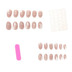 Press-On Nail Extensions Almond Shape Durable Set of 24