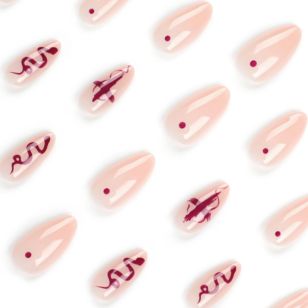 Press-On Nail Extensions Artistic Design Reusable Easy Application