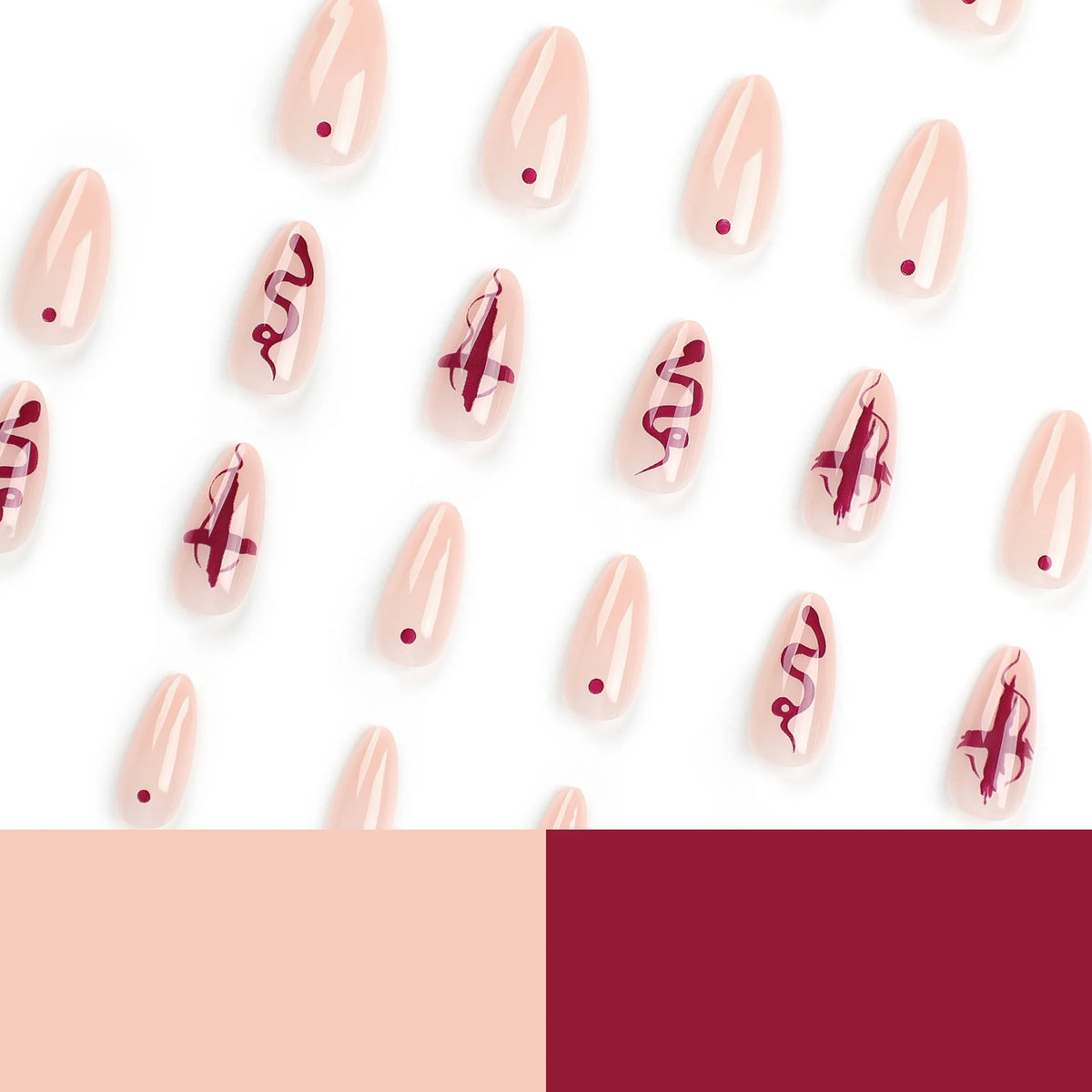 Press-On Nail Extensions Artistic Design Reusable Easy Application