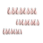 Press-On Nail Extensions Artistic Glitter & Fine Black Lines