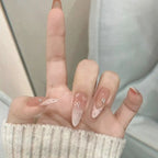 Press-On Nail Extensions Bow Design & Rhinestone Accents