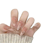 Press-On Nail Extensions Bow Design & Rhinestone Accents