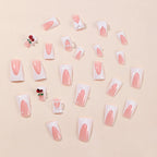 Press-On Nail Extensions Bows Pearls & Cherries Easy Application