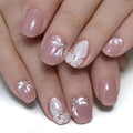 Press-On Nail Extensions Butterfly Design Sparkling Accents Easy-Apply