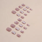Press-On Nail Extensions Butterfly Design Sparkling Accents Easy-Apply